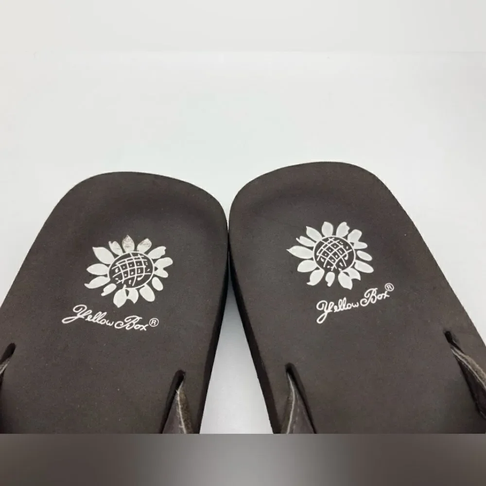 Yellow Box Iberia Leather Upper Brown Sandals Size 9 - Picture 6 of 11